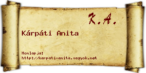 Kárpáti Anita névjegykártya